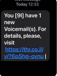 sms voicemail scam text message