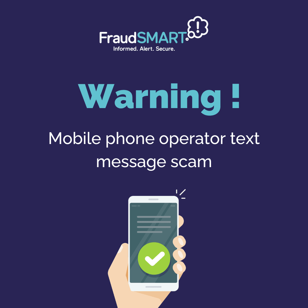 WARNING! Mobile phone operator text message scam.